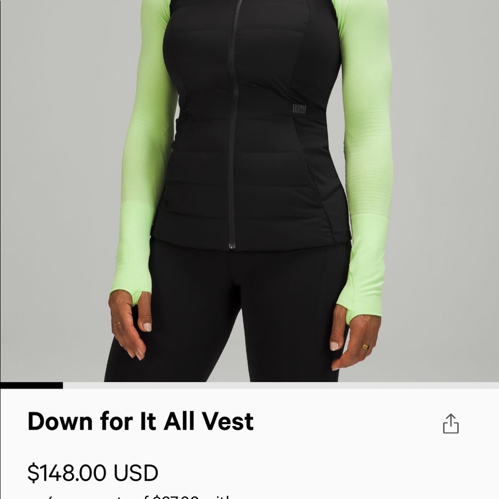 Down for it all vest lululemon